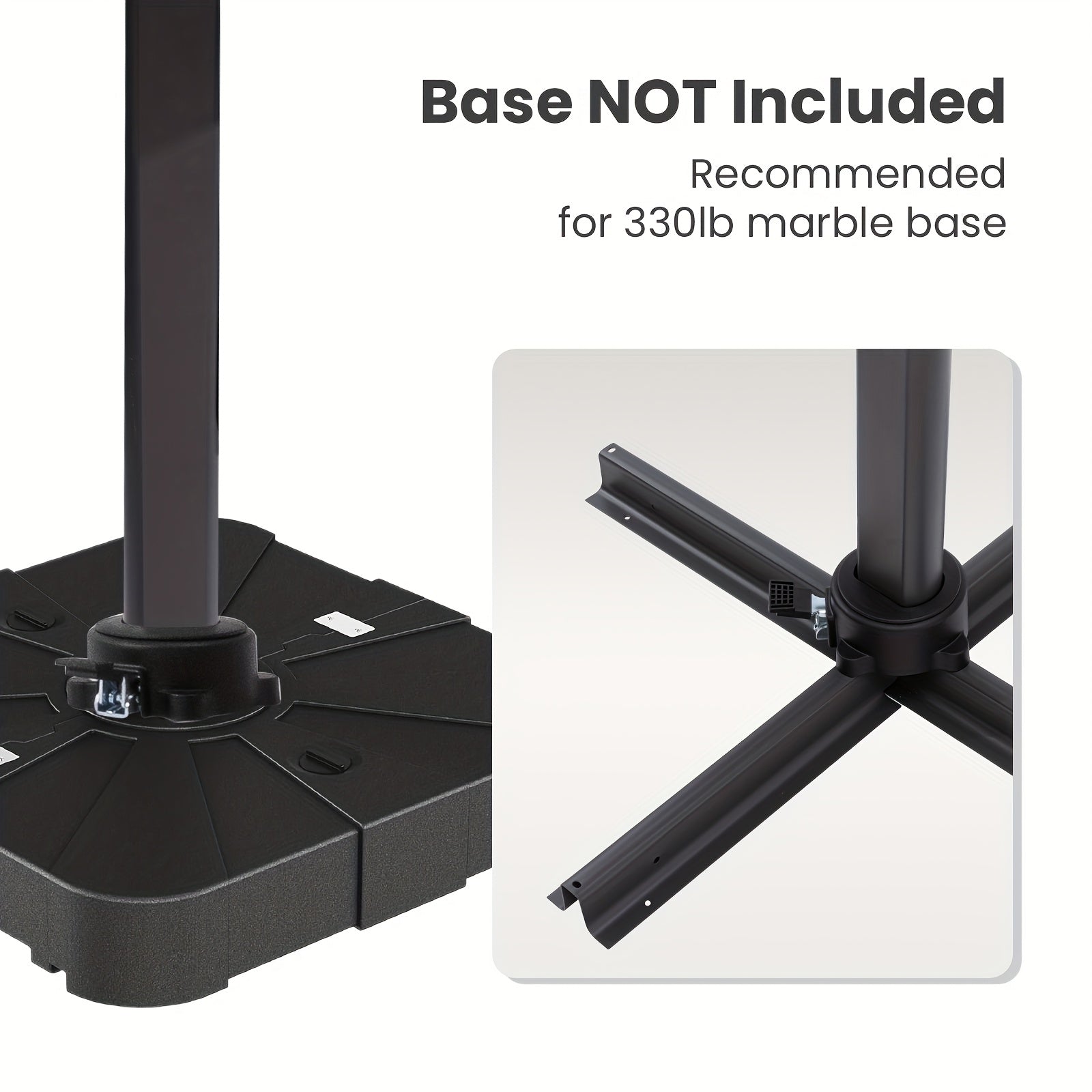 1pc Large 10ft Cantilever Patio Umbrella with & Heavy-Duty Windproof Frame - Double Top Outdoor Umbrella Suitable for Pool, Garden, Hotel - Manual Tilt & 360° Swivel, Modern (Grey\u002F\u002FTaupe\u002FTan)